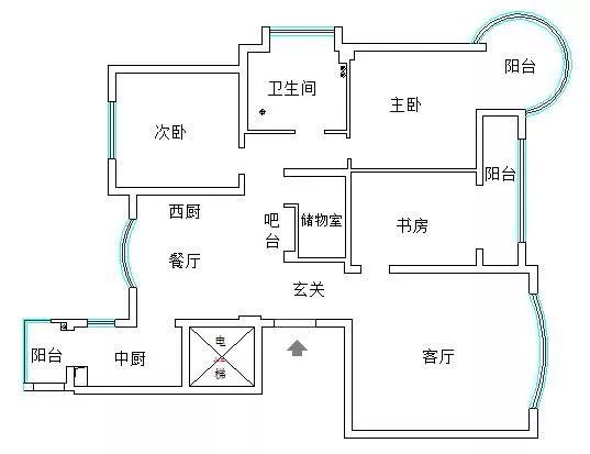 北欧风格4居室装修， 中厨呈L型设计！